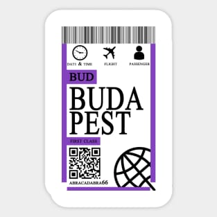 budapest flight ticket boarding pass Sticker